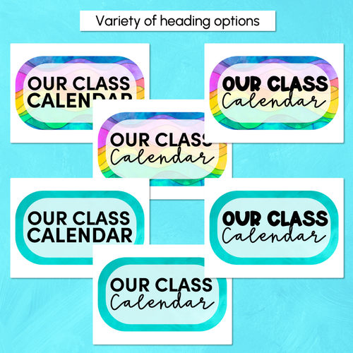 Resource preview 5 for Calendar & Weather Display - Watercolour Rainbow - The Kutopia Collection