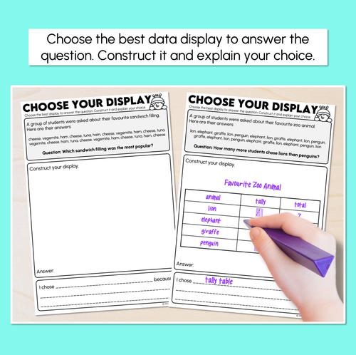 Resource preview 2 for Choose Your Data Display - Comparing Data Display Worksheets