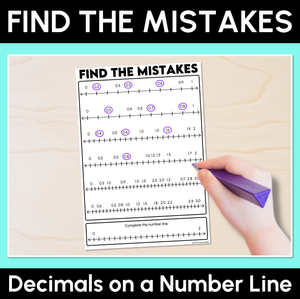 Find the Mistakes - Decimals on a Number Line Worksheet