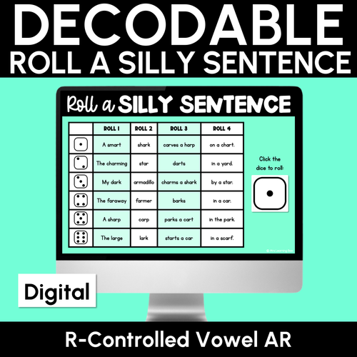 Resource preview 2 for Digital Roll a Silly Sentence R-Controlled Vowels Bundle