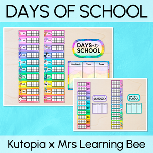Days of School Display - Watercolour Rainbow -  The Kutopia Collection