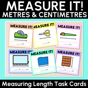 Measure It! - Metres & Centimetres - Length Task Cards