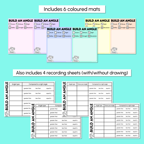 Resource preview 3 for Build an Angle Challenge Mats - Types of Angles Hands-On Activity