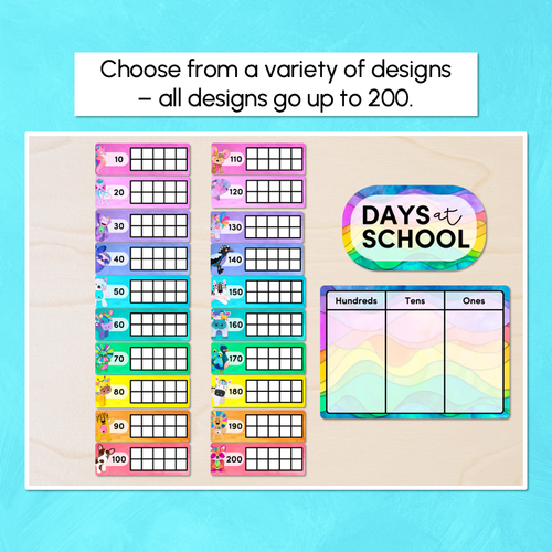 Resource preview 2 for Days of School Display - Watercolour Rainbow -  The Kutopia Collection