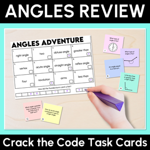 Crack the Code Task Cards - Angles Review (Types of Angles and Turns)
