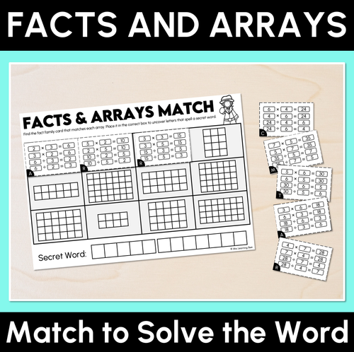 Resource preview 1 for Match to Solve the Word  - Facts & Arrays - Multiplication & Division Worksheets