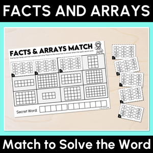 Match to Solve the Word  - Facts & Arrays - Multiplication & Division Worksheets