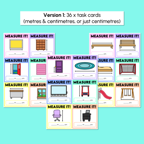 Resource preview 3 for Measure It! - Metres & Centimetres - Length Task Cards