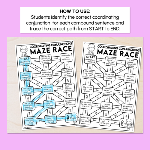Resource preview 2 for Coordinating Conjunctions Maze Race