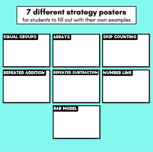 Resource preview 2 for Multiplication and Division Strategy Posters - Blank Student Templates