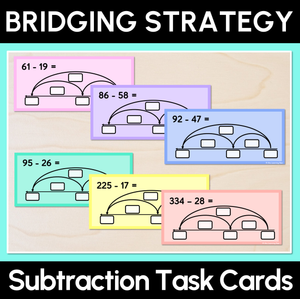 Bridging Strategy - Subtraction Task Cards