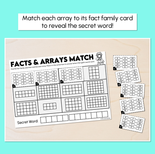 Resource preview 2 for Match to Solve the Word  - Facts & Arrays - Multiplication & Division Worksheets