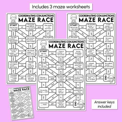 Resource preview 3 for Coordinating Conjunctions Maze Race