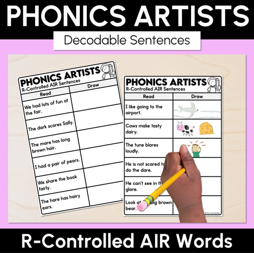 Resource preview 4 for Phonics Artists - R-Controlled Decodable Sentences Activity Bundle