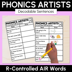 Phonics Artists - R-Controlled AIR Words - Decodable Sentences Activity