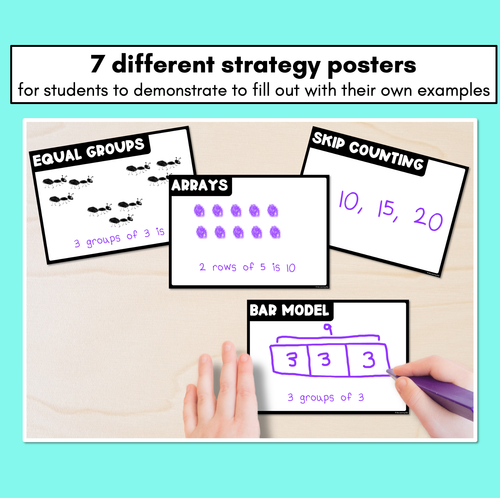 Resource preview 3 for Multiplication and Division Strategy Posters - Blank Student Templates