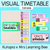 1 for Visual Timetable or Class Schedule - Watercolour Rainbow - The Kutopia Collection