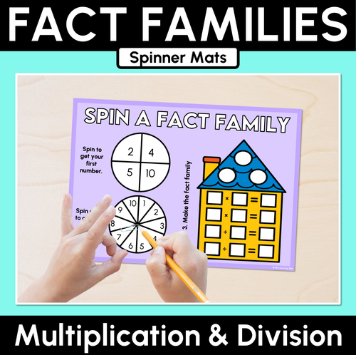 Resource preview 1 for Fact Families - Multiplication & Division Spinner Mats