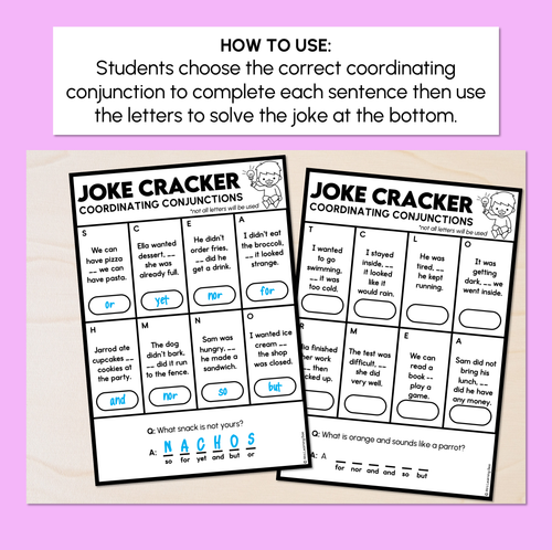 Resource preview 2 for Joke Code Cracker - Coordinating Conjunctions