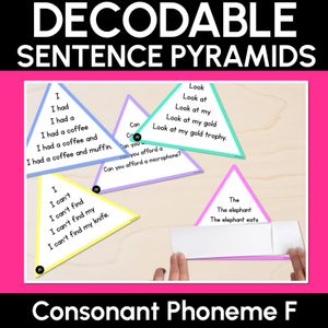 CONSONANT PHONEME F WORDS - Decodable Sentence Pyramids - Phonics Fluency