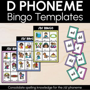 D SOUND BINGO - Ways to spell the /d/ phoneme
