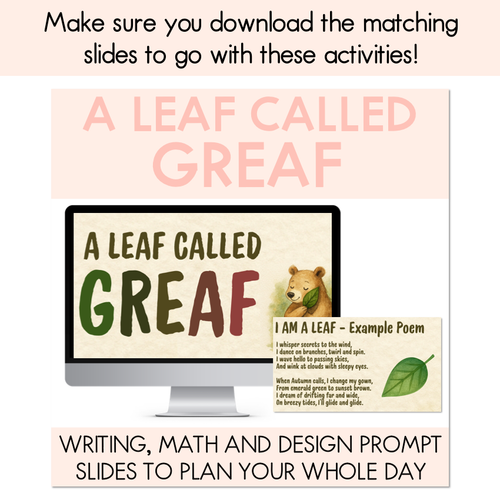 Resource preview 6 for A Leaf Called Greaf Printable Pack - Book Week 2025