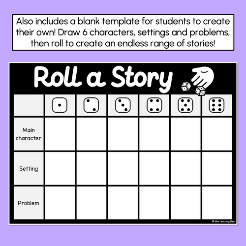 Resource preview 4 for Roll A Story Writing Templates