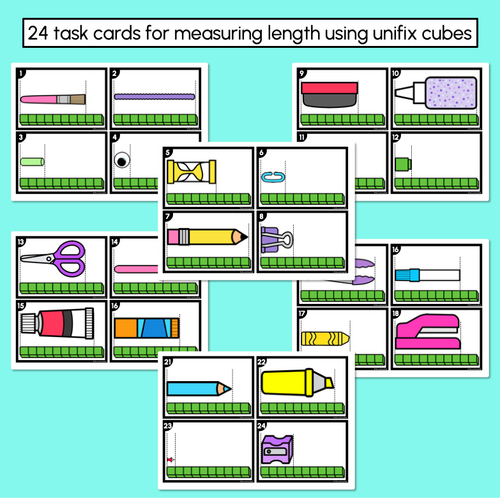 Resource preview 2 for Measuring Length with Informal Units (Unifix Cubes) Task Cards
