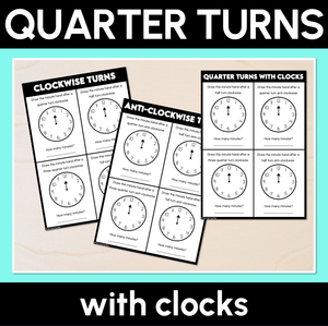 Quarter Turns with Clocks Printables
