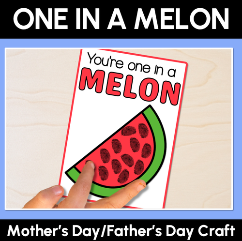 Resource preview 1 for You are one in a MELON - Pun Craft for Mother's Day or Father's Day