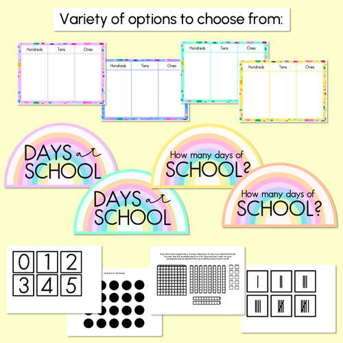 Resource preview 4 for DAYS OF SCHOOL DISPLAY- The Kasey Rainbow Collection