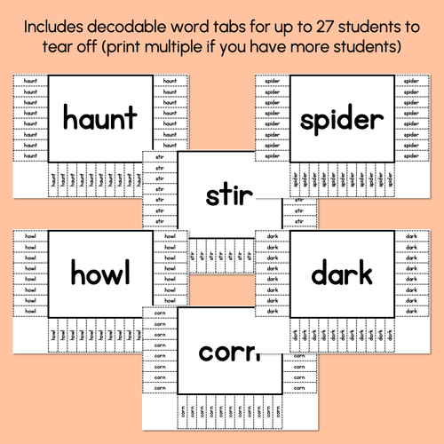 Resource preview 3 for Halloween Scoot - Halloween-Themed Read the Room & Write the Room - Diphthongs & R-Controlled Vowels