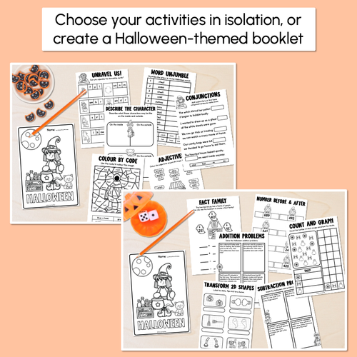 Resource preview 3 for Halloween Themed Literacy & Mathematics Activities - Level 2