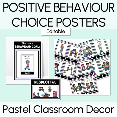 Resource preview 1 for Positive Behaviour Choice Posters - Safe Respectful Learners - Pastel Theme