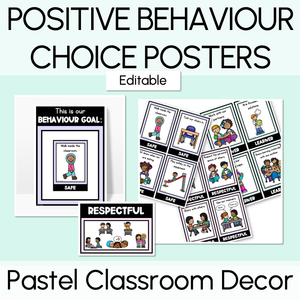 Positive Behaviour Choice Posters - Safe Respectful Learners - Pastel Theme