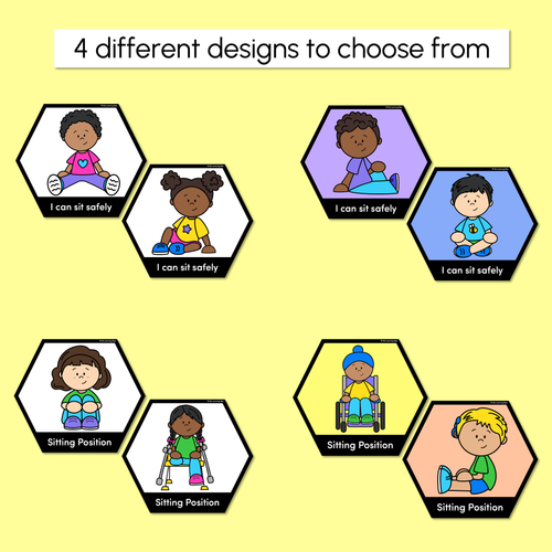 Resource preview 3 for Inclusive Sitting Posters & Display - Hexagonal Rainbow Design