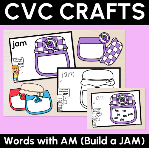 Resource preview 1 for CVC Word Crafts - AM Words - Build a JAM