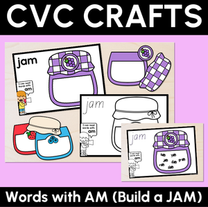 CVC Word Crafts - AM Words - Build a JAM