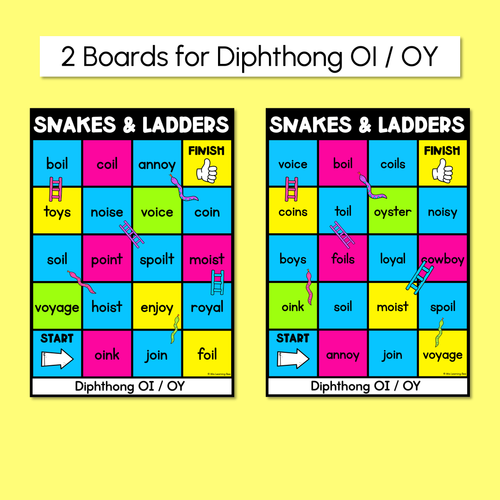 Resource preview 2 for Phonics Game for Diphthong OI / OY Words - Snakes & Ladders