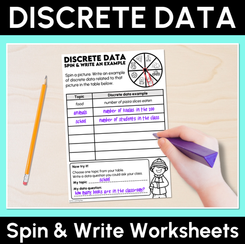 Resource preview 1 for Discrete Data - Spin & Write Worksheets