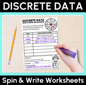 Discrete Data - Spin & Write Worksheets