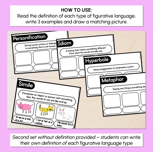 Resource preview 2 for Figurative Language - Student Templates