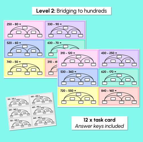 Resource preview 4 for Bridging Strategy - Subtraction Task Cards