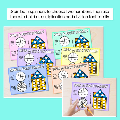 Resource preview 2 for Fact Families - Multiplication & Division Spinner Mats