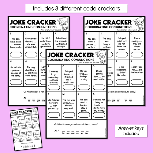 Resource preview 3 for Joke Code Cracker - Coordinating Conjunctions