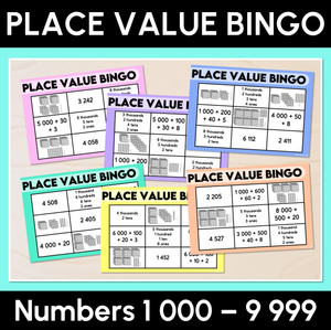 Place Value Bingo - Numbers 1000 - 9999