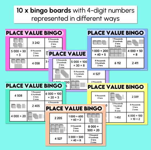 Resource preview 2 for Place Value Bingo - Numbers 1000 - 9999