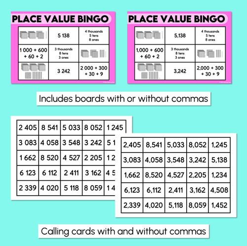 Resource preview 3 for Place Value Bingo - Numbers 1000 - 9999