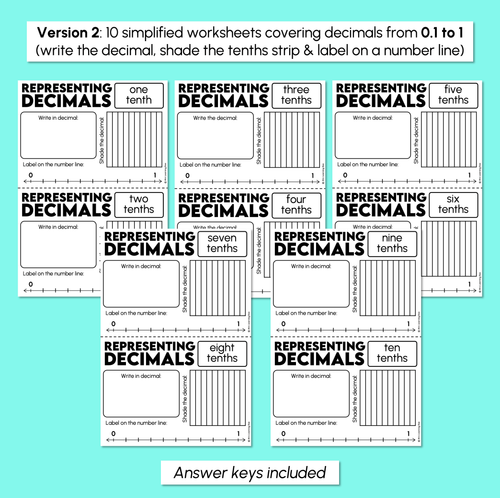 Resource preview 4 for Decimals: Tenths - Representing Decimals Mats