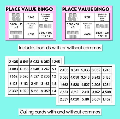 Resource preview 3 for Place Value Bingo - Numbers 1000 - 9999